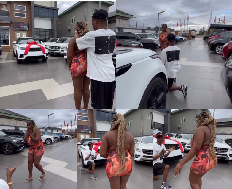 Ola of Lagos proposes with a Range Rover SUV