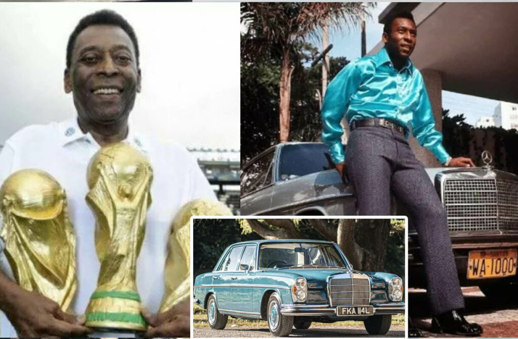 Pelé, the legendary Brazilian footballer with his Mercedes-Benz S-Class