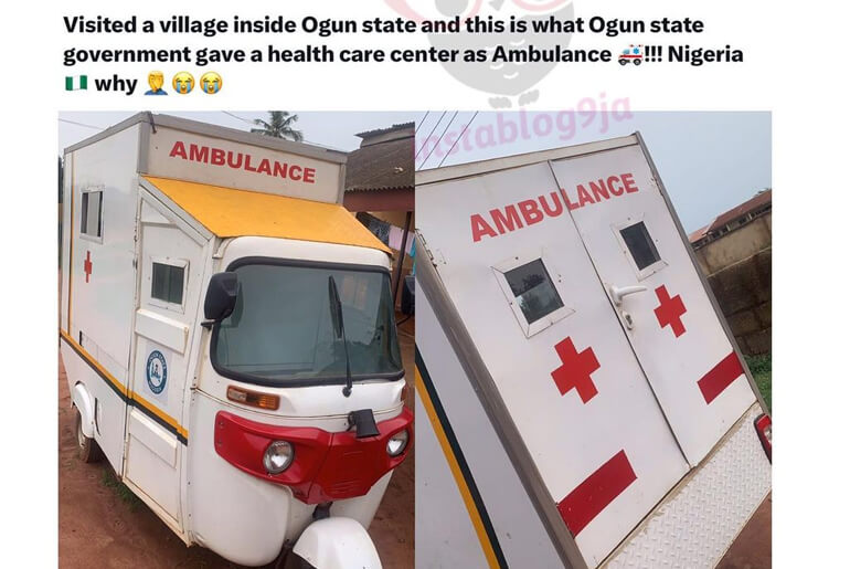 Reaction As Ogun State Government Provides Citizens With A Keke Napep Ambulance