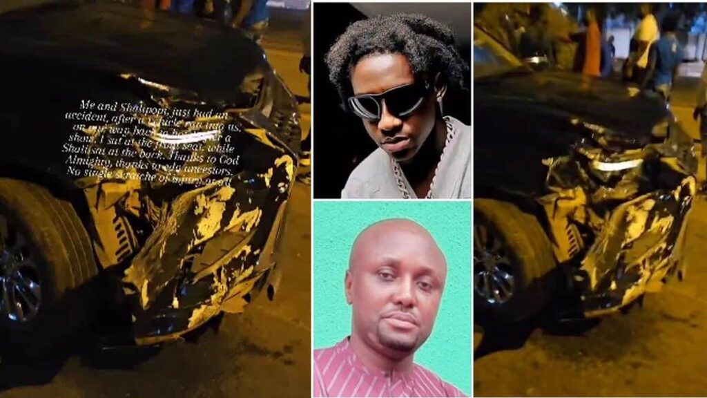 Singer Shallipopi and Isreal DMW involved in a car accident