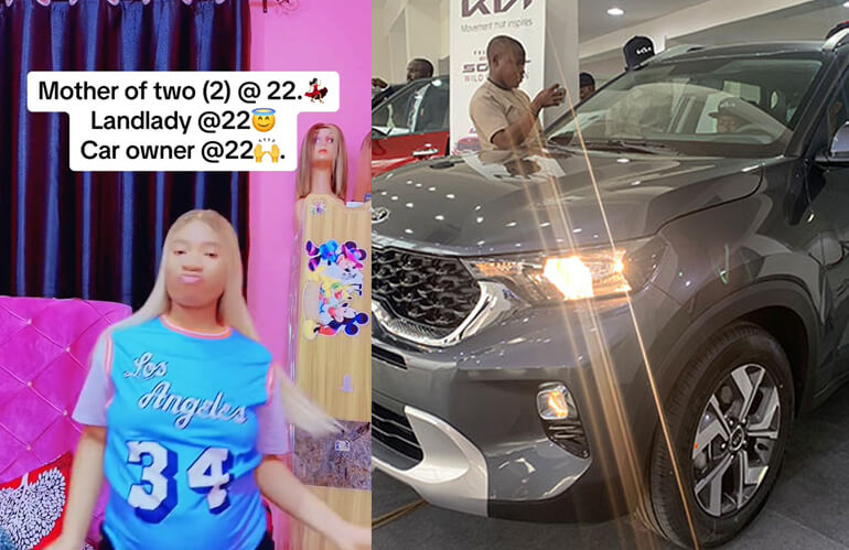 Social Media Users React as 22-Year-Old Lady Becomes Landlady, Buys Car