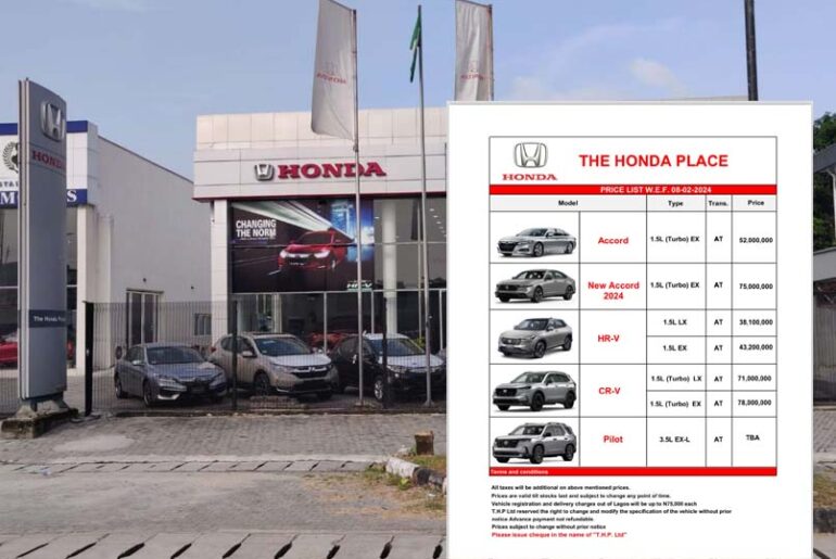 The Honda Place Nigeria Reveal New Price List Shocking to everyone