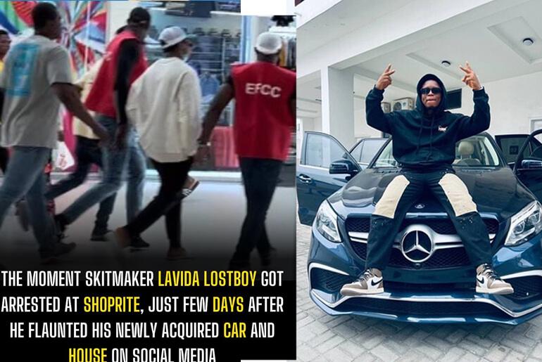 The moment skitmaker @lavida_lostboy got arrested at ShopRite, just few days after he flaunted his newly acquired car and house on social media