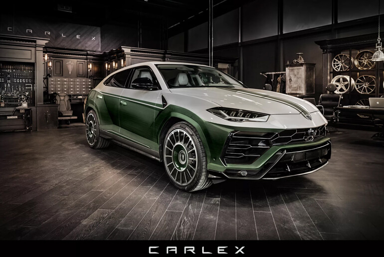 To get into Carlex's custom green Lamborghini Urus, you'll need the luck of the Irish