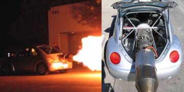 1960 Volkswagen Beetle Turned Into A 1,350 Horse Power Flame - throwing dragster