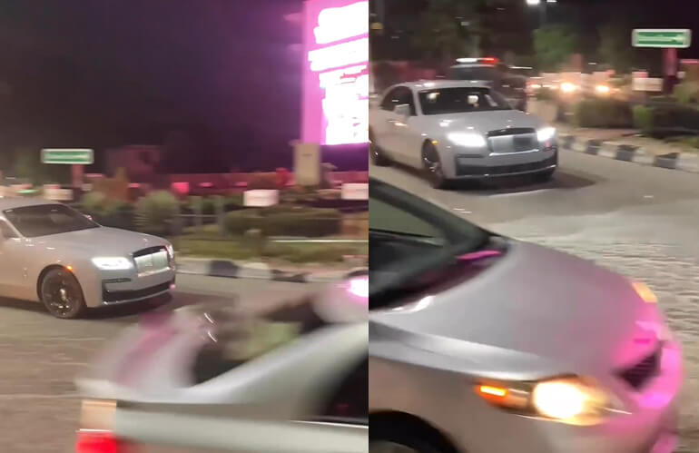 Video spotted the 2023 Rolls-Royce Ghost as it drove through the streets of Lagos in a convoy