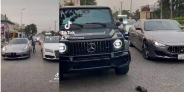 Who says Money no day Lagos - Video Shows Expensive Sports Cars Parading Nigerian Roads