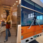 Couple Convert Old School Bus Into Mobile House, Shows Off Interior Decor