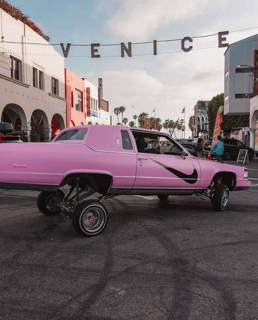 Ronaldinho pulled up to Venice Beach in a pink Nike Lowrider