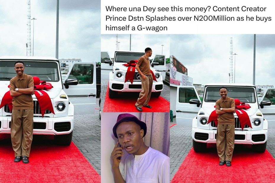 Content Creator Prince Dstn Splashes over N200 Million as he buys himself a G-wagon