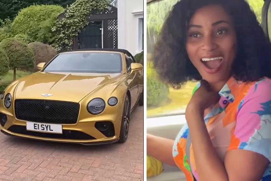 Ex-Miss Nigeria, Sylvia Edem gets Bentley Continental GTC from husband worth millions on her birthday