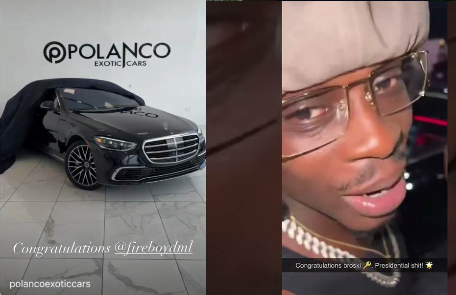 Nigerian singer Fireboy DML acquires a brand new 2022 Mercedes-Benz S580 worth over 400 million Naira