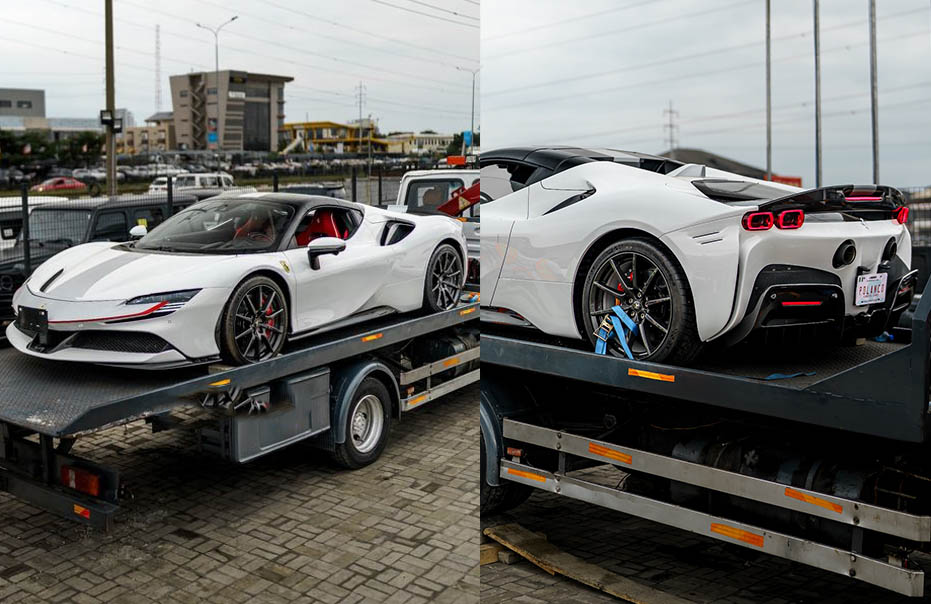 “Na with this car we beat Ghanaians”: The 2nd Ferrari SF-90 in the whole of West Africa, the first is owned by Wizkid Arrives in Nigeria, looking for a billionaire to purchase it