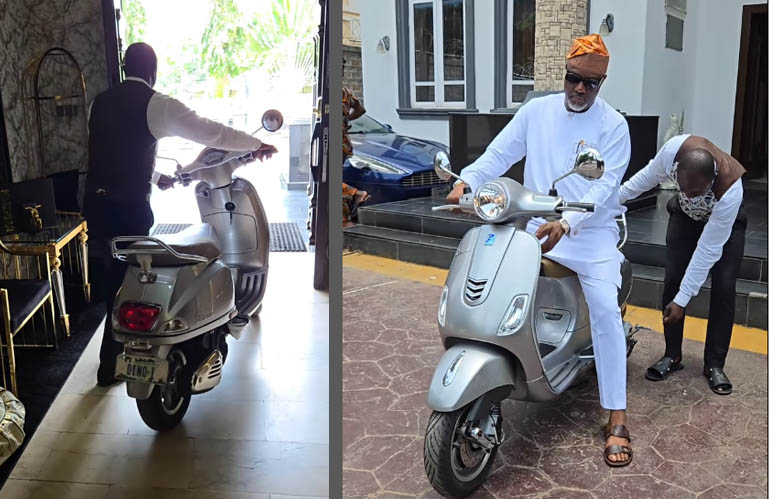 Dino Melaye Now Use a Vespa